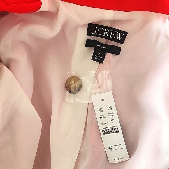 NWT J. Crew Helena Blazer In City Twill Vintage Red Size Medium - Picture 9 of 10